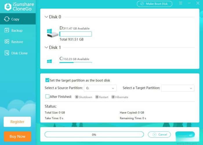 iSunshare CloneGo(系统备份还原工具)v3.0.4专业版