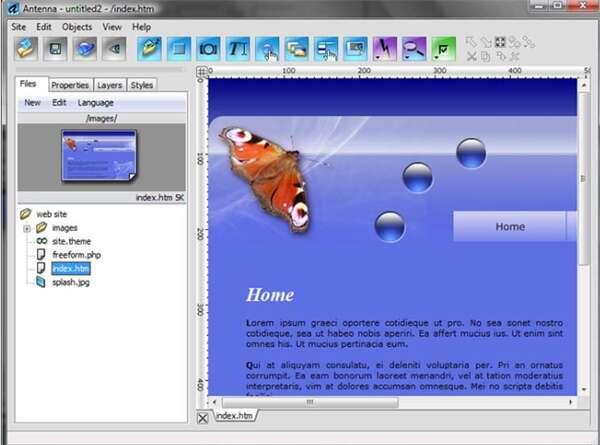 Antenna Web Design Studio(可视化网页设计软件)官方版 7.3 最新版 Antenna Web Design Studio(可视化网页设计软件)官方版 7.3 最新版