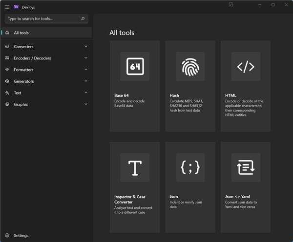 DevToys(开发软件)官方版 1.0.13.0 最新绿色版