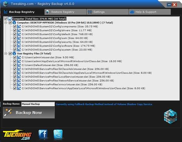 Registry Backup(注册表备份还原软件)官方版 4.0 最新版 Registry Backup(注册表备份还原软件)官方版 4.0 最新版